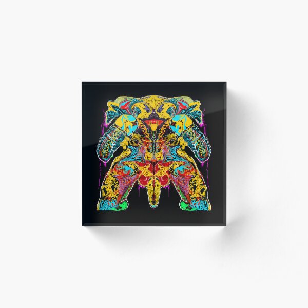 Dog’s Blx no 1 Digital AURA Exhibition Artwork by iServalan  Acrylic Block