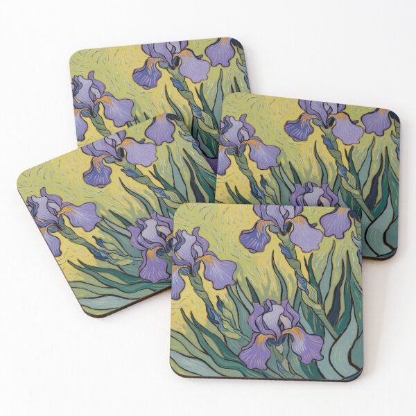 Item preview, Purple Irises in Bloom | Van Gogh Inspired Floral Art Impressionist Style designed and sold by CARRAANN.