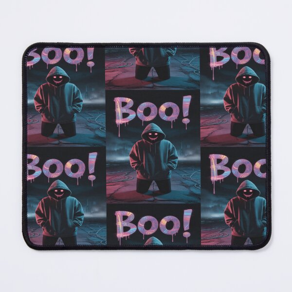 Item preview, Neon Horror “Boo!” – Cyberpunk Halloween Art designed and sold by InspiredCreatives.