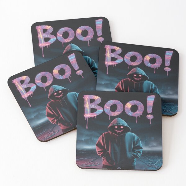 Item preview, Neon Horror “Boo!” – Cyberpunk Halloween Art designed and sold by InspiredCreatives.
