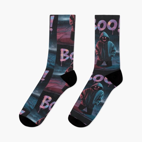 Item preview, Neon Horror “Boo!” – Cyberpunk Halloween Art designed and sold by InspiredCreatives.