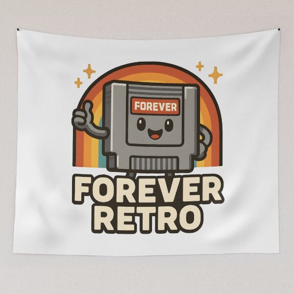 Item preview, Retro Cartridge Forever Retro - Cute Nostalgic Gamer Art. designed and sold by The-T-In-Retro.
