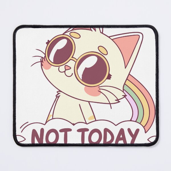 Item preview, Cute Cat with Sunglasses & Rainbow Tail - Not Today Human Graphic designed and sold by Katsiampl.