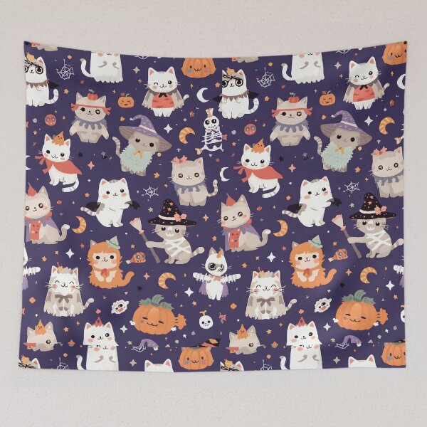 Item preview, Trick or Treat Kawaii Cat Costume Party Digital Art Halloween designed and sold by MoonlitDoodles1.