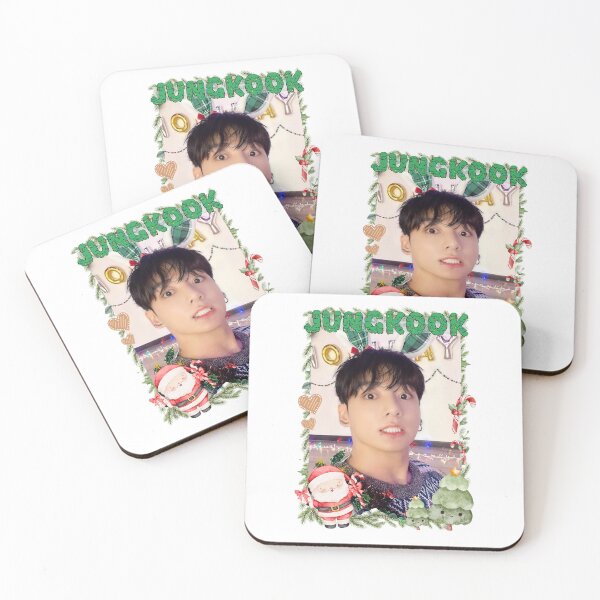 Item preview, BTS Jung Kook Christmas Collage: Festive Holiday Edition Merry Christmas designed and sold by HELL0WBELLO.