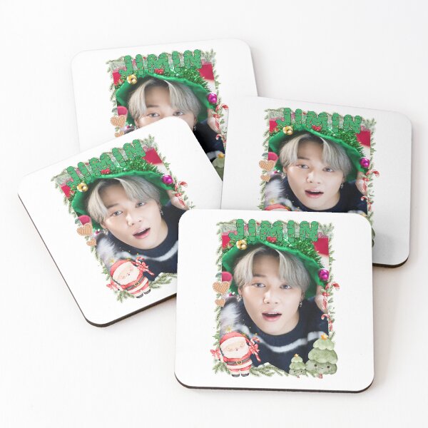 Item preview, BTS Jimin Christmas Collage: Festive Holiday Edition Merry Christmas designed and sold by HELL0WBELLO.