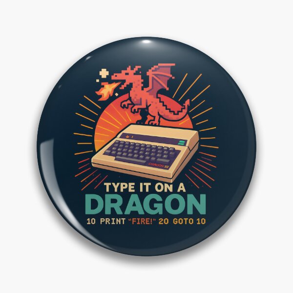Item preview, Type It On a Dragon - Retro Computer Fire Command Art. designed and sold by The-T-In-Retro.