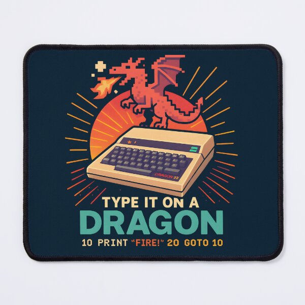 Item preview, Type It On a Dragon - Retro Computer Fire Command Art. designed and sold by The-T-In-Retro.