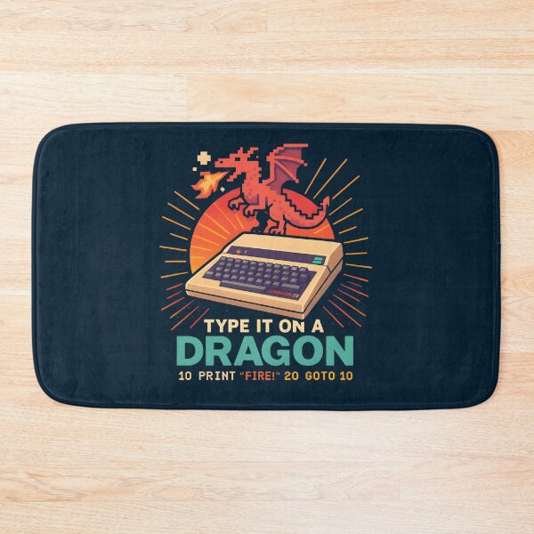Item preview, Type It On a Dragon - Retro Computer Fire Command Art. designed and sold by The-T-In-Retro.
