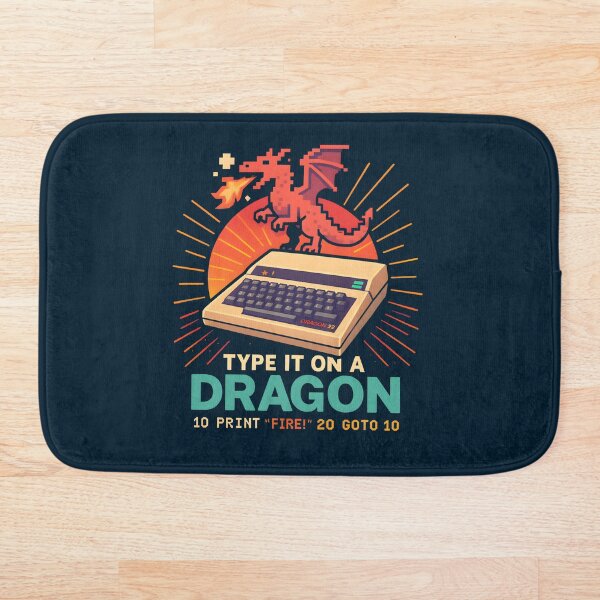 Item preview, Type It On a Dragon - Retro Computer Fire Command Art. designed and sold by The-T-In-Retro.