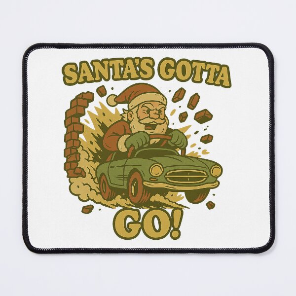Item preview, Santa’s Gotta Go! – Funny Christmas Muscle Car Crash Design designed and sold by SilknMarble.