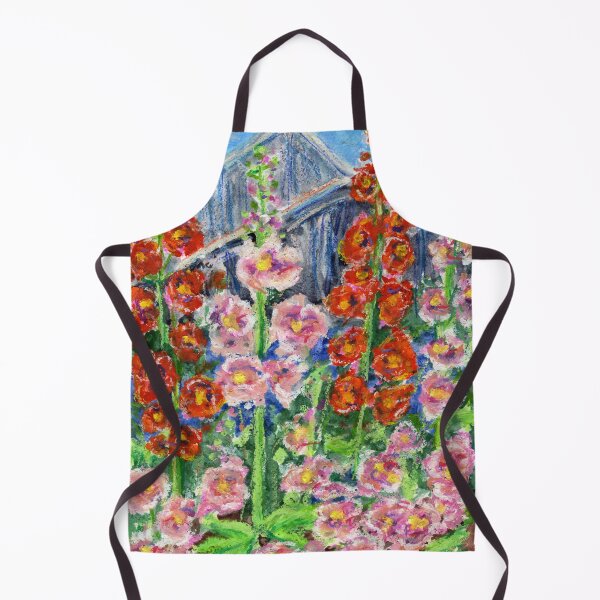 Item preview, Hollyhocks in Oil Pastels and Watercolours designed and sold by LymphomaLass.