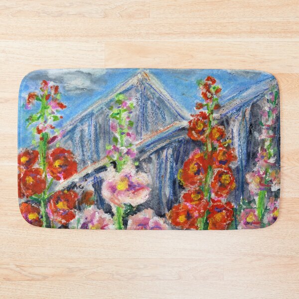 Item preview, Hollyhocks in Oil Pastels and Watercolours designed and sold by LymphomaLass.