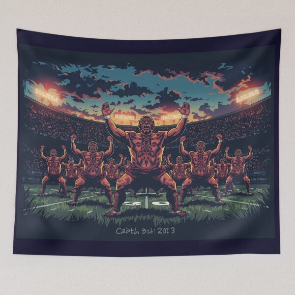 Item preview, Maori Football Team Haka Time| Dark & Gritty Comic Book Style Art designed and sold by Caira-Design.