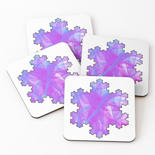 Item preview, Colorful Fractal Koch Snowflake Pink Geometry Shapes Mania designed and sold by Shapes-Mania.