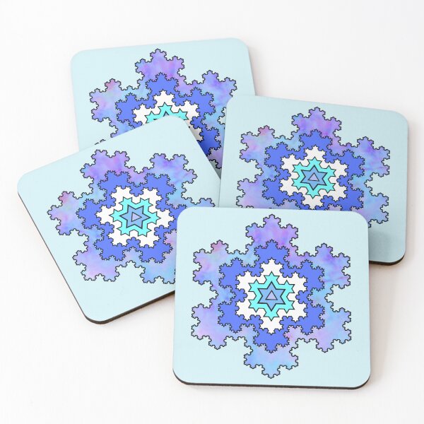 Item preview, Colorful Fractal Koch Snowflake Pattern Bright Shapes Mania designed and sold by Shapes-Mania.