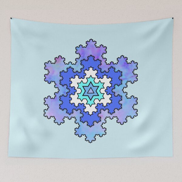 Item preview, Colorful Fractal Koch Snowflake Pattern Bright Shapes Mania designed and sold by Shapes-Mania.