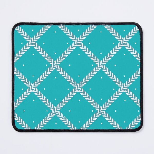 Item preview, Children's novelty pattern with small polka dots and herringbone pattern on turquoise background. designed and sold by RosebudTextilesArt.
