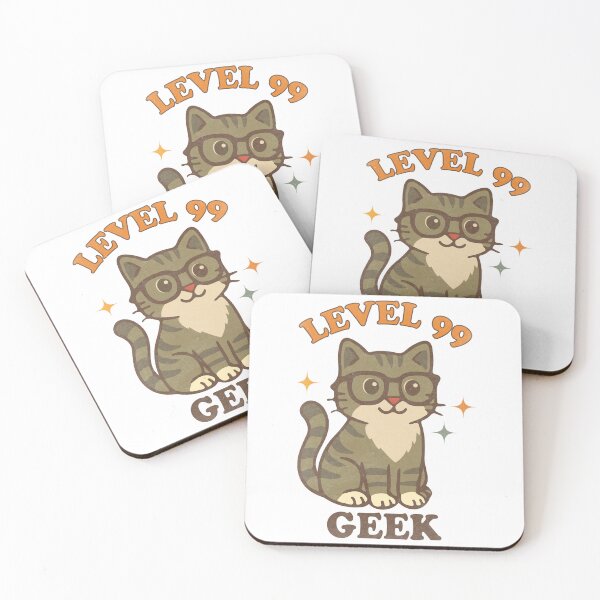 Item preview, Level 99 Geek Cat - Cute Nerdy Gaming Kitten designed and sold by threeABinks.