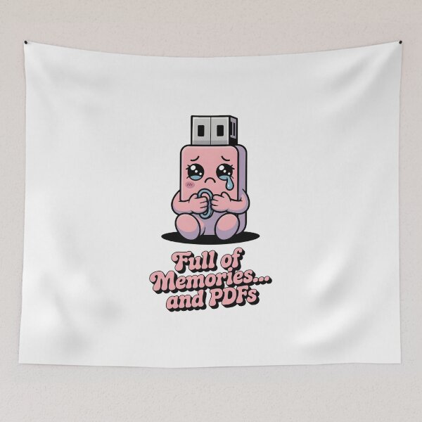 Item preview, Full of Memories and PDFs Sad USB Stick Data Hoarder Humor designed and sold by Dazzle-Sizzle.