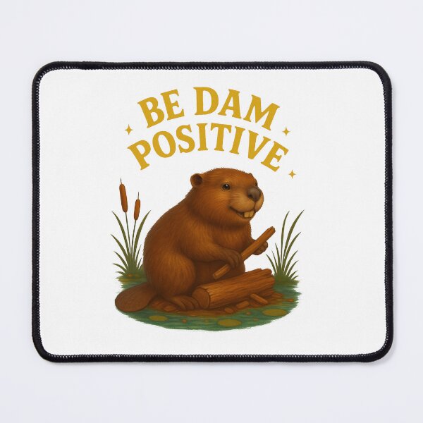 Item preview, Beaver Illustration – “Be Dam Positive” Funny Pun Design designed and sold by Animal Puns.