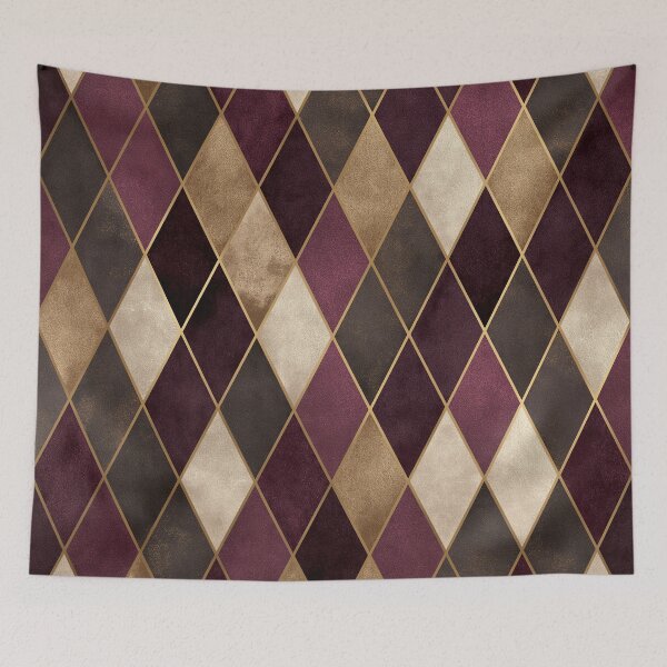 Item preview, Gothmas Harlequin Pattern Collection – Burgundy and Gold Elegant Gothic Holiday Design designed and sold by s.waniel1.