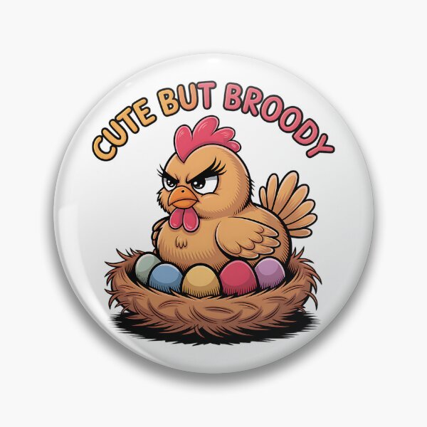 Item preview, Cute but broody - cartoon chicken designed and sold by EvergreenWhimsy.
