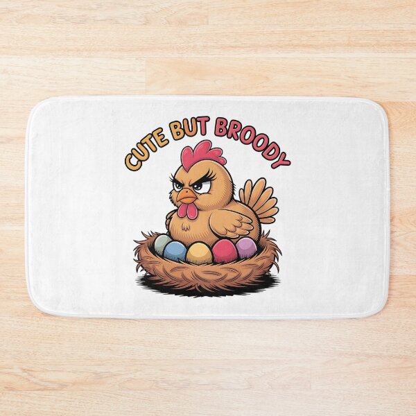 Item preview, Cute but broody - cartoon chicken designed and sold by EvergreenWhimsy.