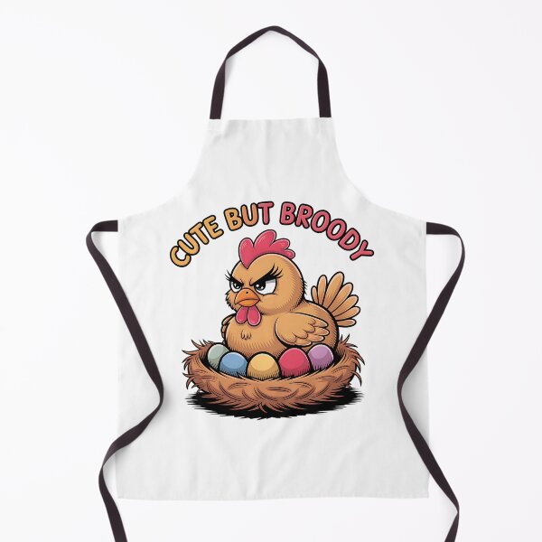 Item preview, Cute but broody - cartoon chicken designed and sold by EvergreenWhimsy.