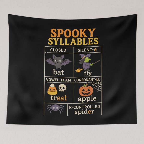Item preview, Spooky Syllables – Halloween Reading Chart for Teachers designed and sold by DailyDrivesct.