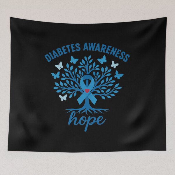 Item preview, Diabetes Awareness – Hope Tree | Blue Ribbon & Butterfly Design for Support & Strength designed and sold by DailyDrivesct.