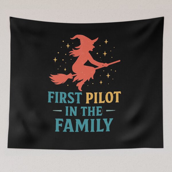 Item preview, First Pilot In The Family – Vintage Witch designed and sold by DinoSpirit.