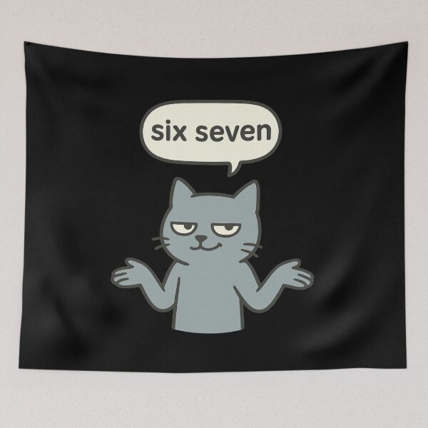 Item preview, Six Seven Cat ? | Chill Humor T-Shirt | Minimalist Meme-Inspired Design designed and sold by DailyDrivesct.