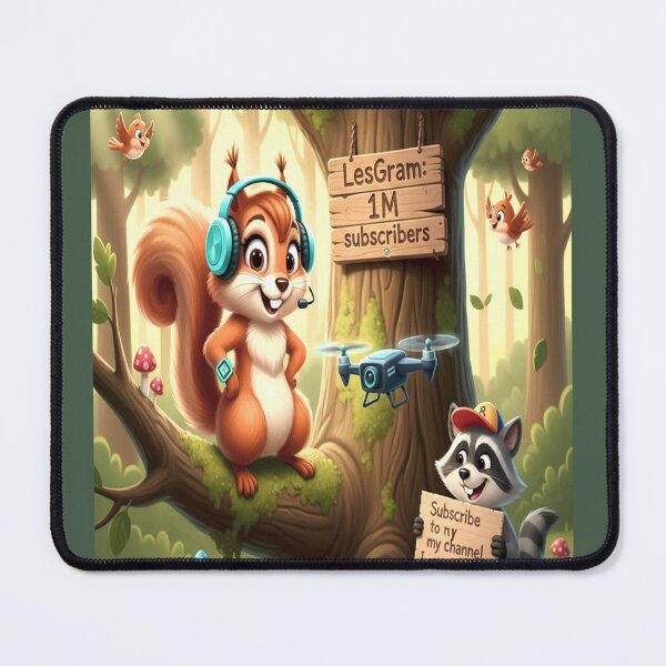 Item preview, Squirrel and raccoon- Millionaire forest bloggers- cartoon print for a children's T-shirt from Felia designed and sold by Felia001.