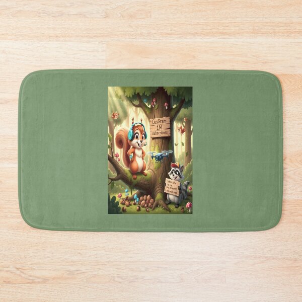 Item preview, Squirrel and raccoon- Millionaire forest bloggers- cartoon print for a children's T-shirt from Felia designed and sold by Felia001.