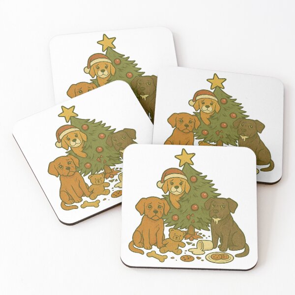 Item preview, Christmas Dog Disaster – Guilty Pups & Tree Trouble | Funny Holiday Design designed and sold by SilknMarble.