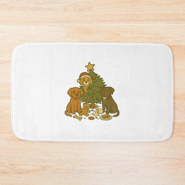 Item preview, Christmas Dog Disaster – Guilty Pups & Tree Trouble | Funny Holiday Design designed and sold by SilknMarble.