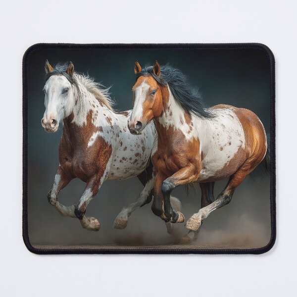 Item preview, Portrait of Two Paints Horses running designed and sold by CritterWisdom.