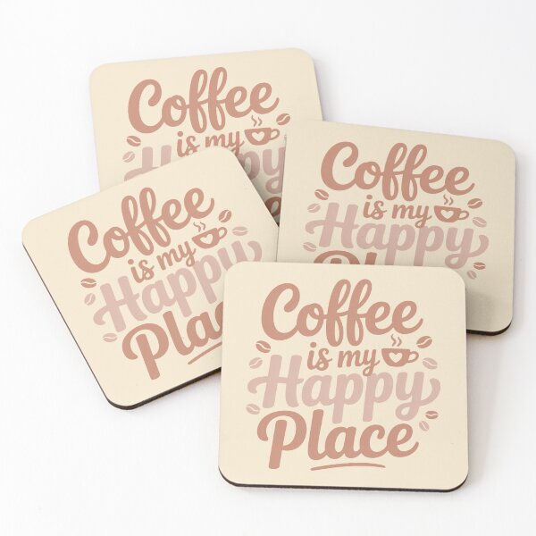 Item preview, Coffee Is My Happy Place – Cute Funny Coffee Quote for Caffeine Lovers – Hazelnut Edition designed and sold by RoastZeit.