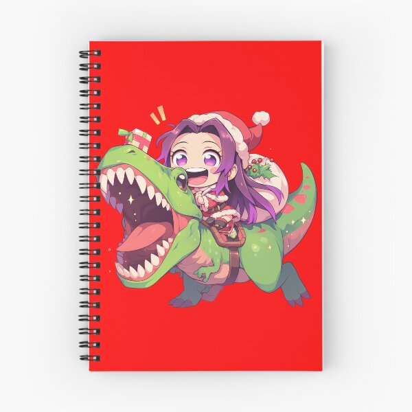 Item preview, Shinobu Kocho Christmas Dinosaur Ride Demon Slayer Anime Chibi designed and sold by TorbenKuhano.