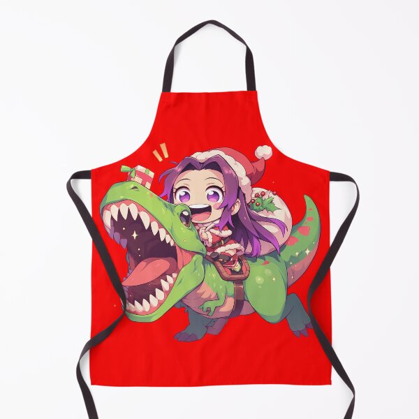 Item preview, Shinobu Kocho Christmas Dinosaur Ride Demon Slayer Anime Chibi designed and sold by TorbenKuhano.