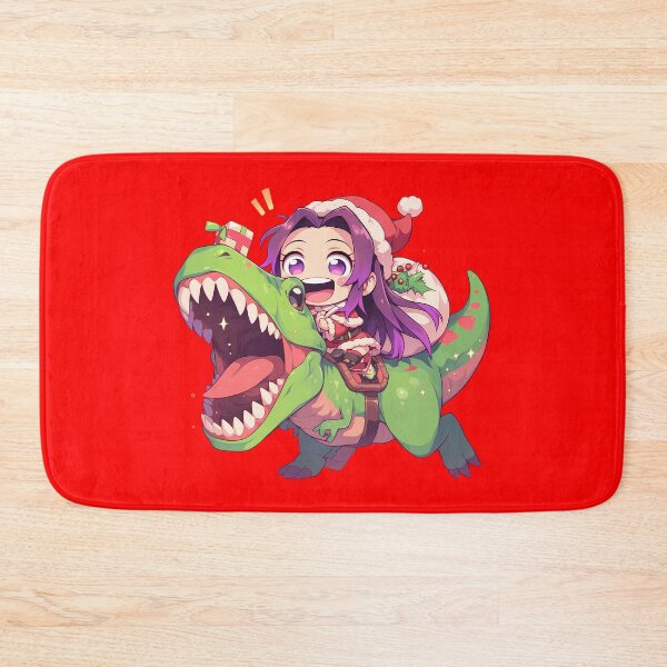 Item preview, Shinobu Kocho Christmas Dinosaur Ride Demon Slayer Anime Chibi designed and sold by TorbenKuhano.