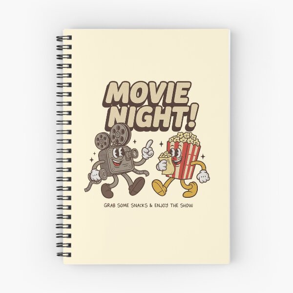 Item preview, ¡Noche de cine! Diseño retro de mascota con palomitas y cámara designed and sold by HoopeStylee.