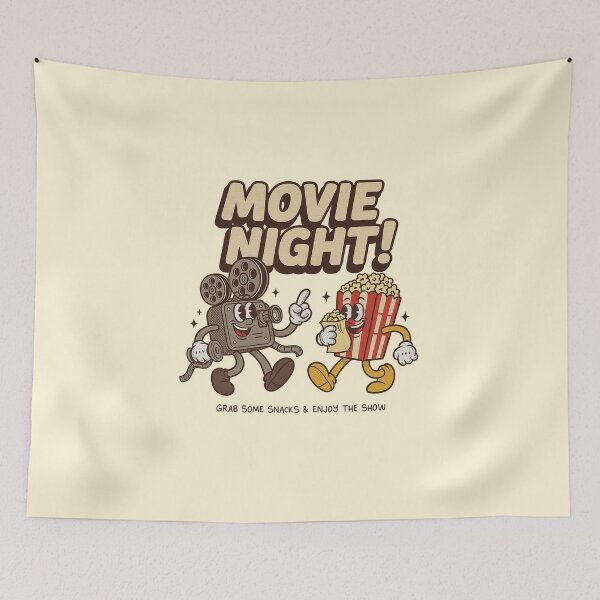 Item preview, Movie Night! Retro Popcorn & Camera Mascot Design designed and sold by HoopeStylee.