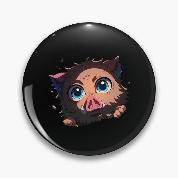 Item preview, Inosuke Hashibira Demon Slayer Anime Chibi Peeking Boar Mask Cute Fierce Look designed and sold by TorbenKuhano.