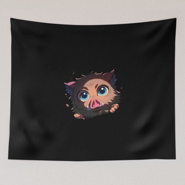 Item preview, Inosuke Hashibira Demon Slayer Anime Chibi Peeking Boar Mask Cute Fierce Look designed and sold by TorbenKuhano.