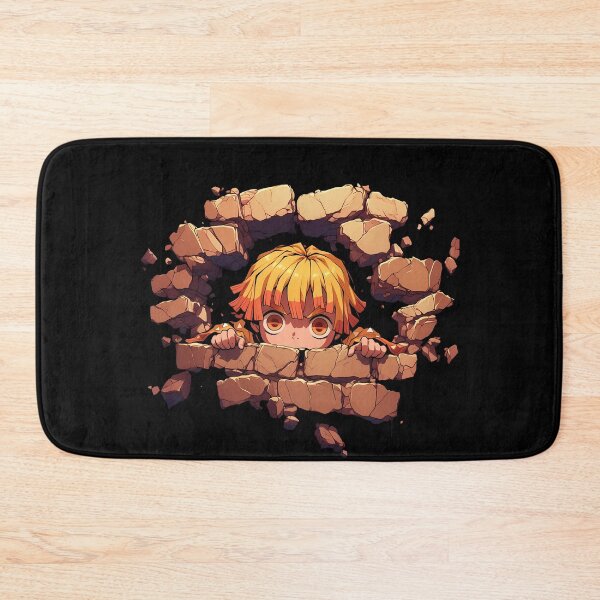 Item preview, Zenitsu Agatsuma Demon Slayer Anime Chibi Peeking Through Brick Wall Nervous Look designed and sold by TorbenKuhano.