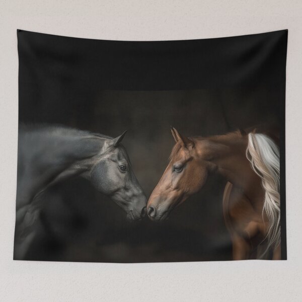 Item preview, Portrait of Two Horses nose to nose designed and sold by CritterWisdom.