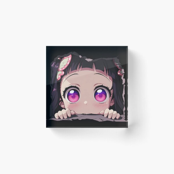Item preview, Kanao Tsuyuri Demon Slayer Anime Chibi Kawaii Peeking Pink Eyes designed and sold by TorbenKuhano.