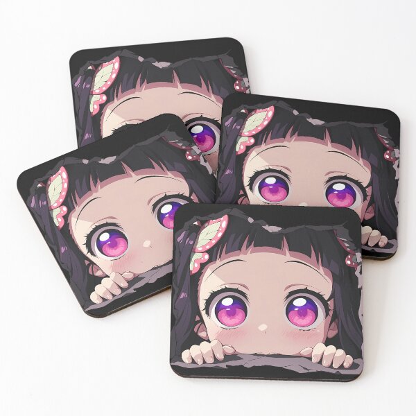 Item preview, Kanao Tsuyuri Demon Slayer Anime Chibi Kawaii Peeking Pink Eyes designed and sold by TorbenKuhano.